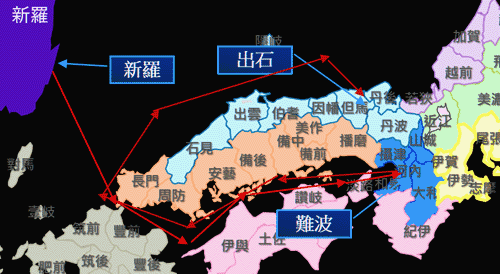 天日矛覓妻渡來路線圖