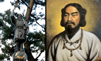 白山神社 神武天皇像○新潟縣新潟市中央區一番堀通町;神武天皇肖像○日本皇室圖書刊行會『歷代代天皇大鑑 御肖像、御事蹟、皇統譜』
